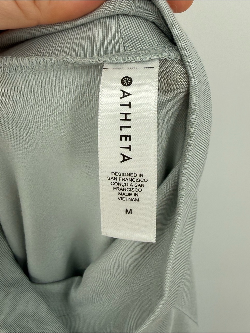 Athleta Cold Shoulder Turtleneck Long Sleeve Top | Coast Grey | Medium - Picture 8 of 8
